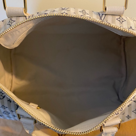 Louis Vuitton Croisette Speedy 30 Bleu Mini Lin Satchel - Picture 12 of 14